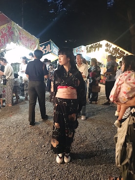 「ビーズバッグ」｜「アイテム（浴衣）」を使った、ますみるくさん（レディース・165cm）の夏コーディネート