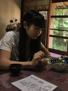 「蕎麦」｜ますみるくさん（レディース・165cm）の夏コーディネート