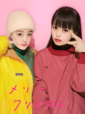 「red」｜「アイテム（スウェット）」を使った、ますみるくさん（レディース・165cm）の冬コーディネート