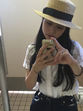 「kvell（ケベル）のアイテム（帽子）」を使った、ますみるくさん（レディース・165cm）の秋コーディネート