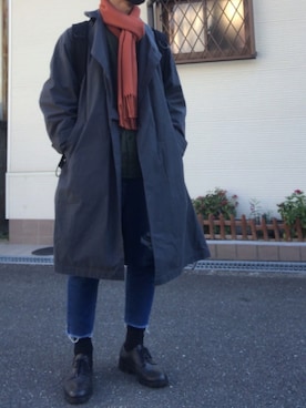 「COMOLI（コモリ）のアイテム（チェスターコート）」を使った、nayutaさん（メンズ・167cm）の冬コーディネート