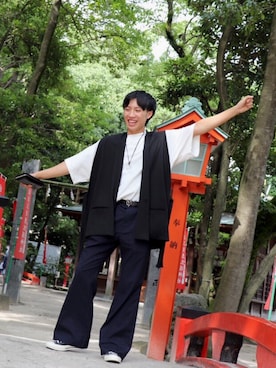 「MFK（エムエフケー）のアイテム（ジャケット/アウター）」を使った、KEiさん（メンズ・170cm）の夏コーディネート