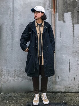 「plain-me（プレインミー）のアイテム（ジャケット/アウター）」を使った、UTさん（レディース・163cm）の春コーディネート