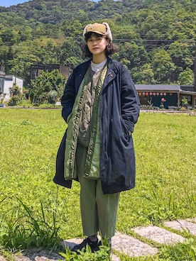 「plain-me（プレインミー）のアイテム（ジャケット/アウター）」を使った、UTさん（レディース・163cm）の春コーディネート