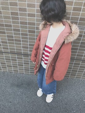 「CIAOPANIC TYPY（チャオパニックティピー）のアイテム（ダウンジャケット/コート）」を使った、aoooiさん（キッズ・125cm）の冬コーディネート