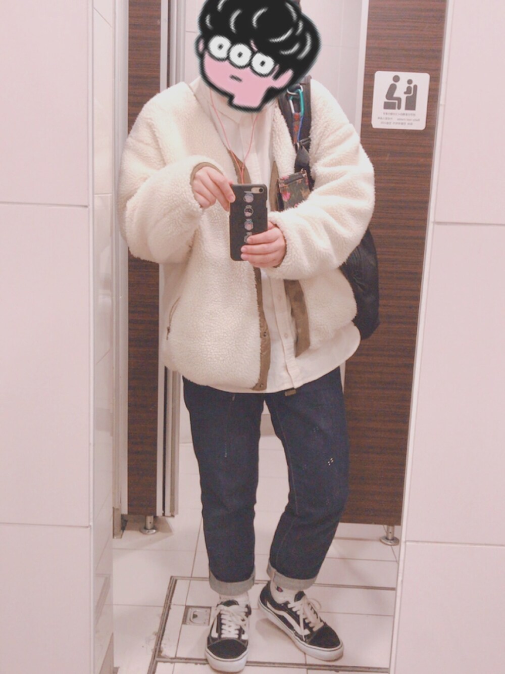 「w closetのボア×ひょうたんキルティングブルゾン（ブルゾン、ホワイト系）」を使った、ちゃむさん（レディース・154cm）の秋コーディネートの1枚目の写真