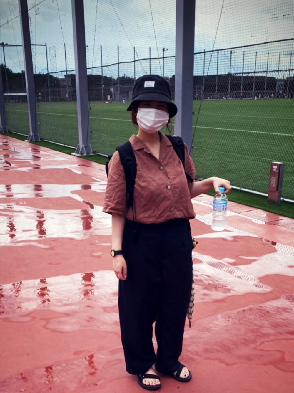 「Tevaの＜TEVA（テバ）＞∴HURRICANE ハリケーン XLT サンダル（サンダル、ホワイト系）」を使った、ちゃむさん（レディース・154cm）の夏コーディネートの1枚目の写真