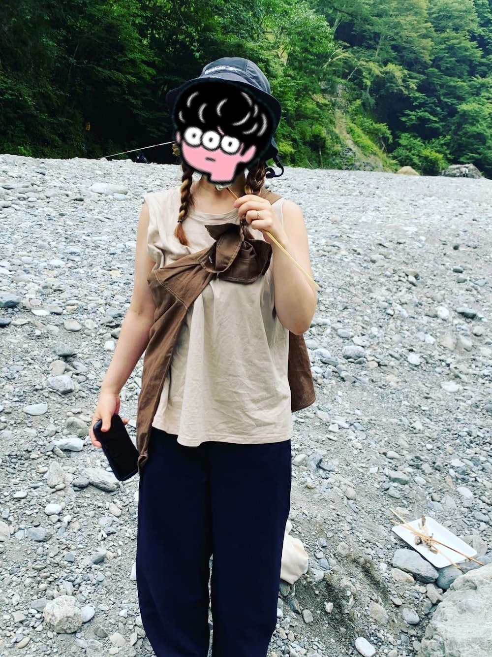 「CIAOPANIC TYPYの【OSORO】コットンリネンBIGサファリシャツ（シャツ/ブラウス、ブラウン系）」を使った、ちゃむさん（レディース・154cm）の秋コーディネートの1枚目の写真