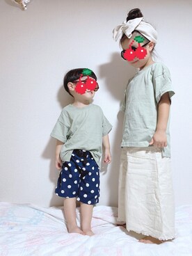 「CIAOPANIC TYPY（チャオパニックティピー）のアイテム（ヘアアクセサリー）」を使った、co_yoさん（キッズ・110cm）の夏コーディネート