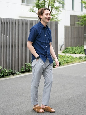 「URBAN RESEARCH（アーバンリサーチ）のアイテム（サンダル）」を使った、yukihigashiuraさん（メンズ・172cm）の夏コーディネート