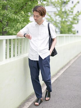 「URBAN RESEARCH（アーバンリサーチ）のアイテム（サンダル）」を使った、yukihigashiuraさん（メンズ・172cm）の夏コーディネート
