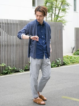 「URBAN RESEARCH（アーバンリサーチ）のアイテム（サンダル）」を使った、yukihigashiuraさん（メンズ・172cm）の夏コーディネート