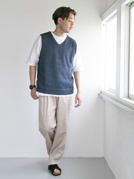 「URBAN RESEARCH（アーバンリサーチ）のアイテム（サンダル）」を使った、yukihigashiuraさん（メンズ・172cm）の春コーディネート