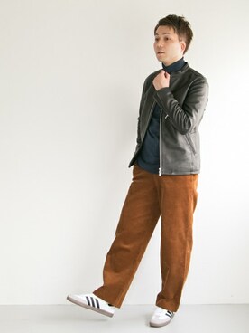 「URBAN RESEARCH（アーバンリサーチ）のアイテム（ライダースジャケット）」を使った、yukihigashiuraさん（メンズ・172cm）の秋コーディネート