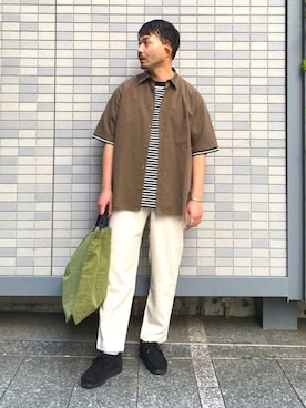 「MAN-TLE（マントル）のアイテム」を使った、yukihigashiuraさん（メンズ・173cm）の春コーディネート