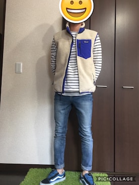「レトロxベスト」｜ロックさん（メンズ・170cm）の春コーディネート