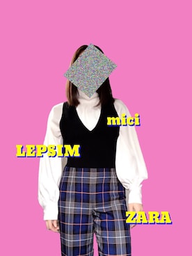 「mici（ミチ）のアイテム（トップス）」を使った、yukaさん（レディース・158cm）の冬コーディネート