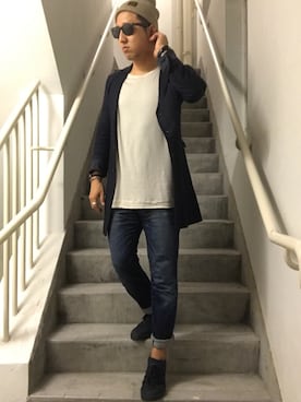 「ENDのアイテム（アクセサリー）」を使った、PB Kohさん（メンズ・170cm）の秋コーディネート