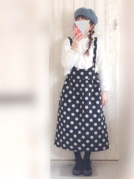 「ベレー帽推奨委員会」｜「アイテム（その他アウター）」を使った、KORO☺︎さん（レディース・152cm）の冬コーディネート