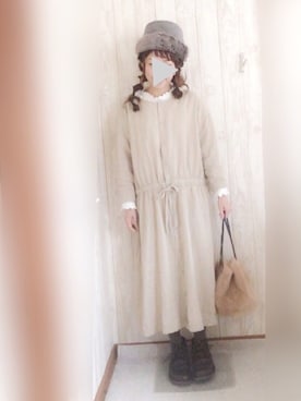 「chambre de charme（シャンブルドゥシャーム）のアイテム（帽子）」を使った、KORO☺︎さん（レディース・152cm）の冬コーディネート