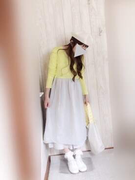 「SEVENDAYS=SUNDAY（セブンデイズサンデイ）のアイテム（ハンチング/ベレー帽）」を使った、KORO☺︎さん（レディース・152cm）の春コーディネート