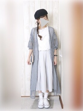 「ベレー帽推奨委員会」｜「アイテム（腕時計）」を使った、KORO☺︎さん（レディース・152cm）の夏コーディネート