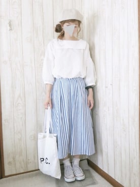 「ベレー帽推奨委員会」｜「アイテム（腕時計）」を使った、KORO☺︎さん（レディース・152cm）の春コーディネート