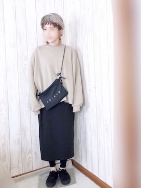 「chambre de charme（シャンブルドゥシャーム）のアイテム（帽子）」を使った、KORO☺︎さん（レディース・152cm）の秋コーディネート
