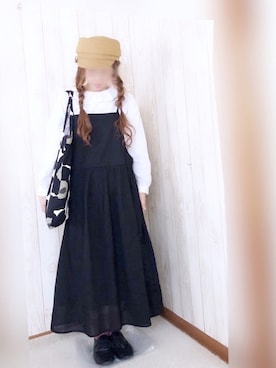 「152cm」｜「アイテム（キャスケット）」を使った、KORO☺︎さん（レディース・152cm）の春コーディネート