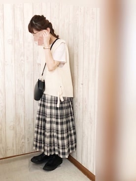 「petitcro（プティクロ）のpetitcro  ワイドバングル PCKB1901001（バングル/リストバンド）」を使った、KORO☺︎さん（レディース・152cm）の秋コーディネート