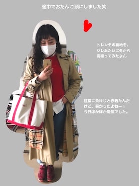 「バーバリー」｜「アイテム（トレンチコート）」を使った、sakittyさん（レディース・162cm）の秋コーディネート