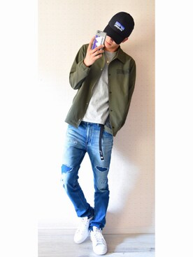 「BAYFLOW（ベイフロー）のアイテム（その他アウター）」を使った、🔥🔥🔥さん（メンズ・174cm）の秋コーディネート