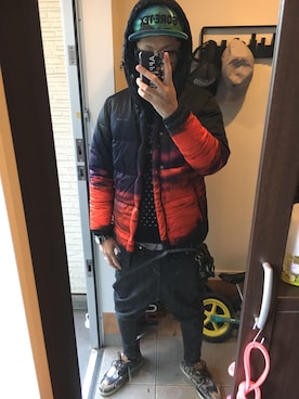 「nitraid（ナイトレイド）のアイテム（トップス）」を使った、FULLMoon1212!さん（メンズ・183cm）の冬コーディネート