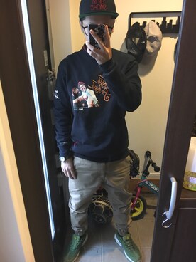 「Back Channel（バックチャンネル）のアイテム（スウェット）」を使った、FULLMoon1212!さん（メンズ・183cm）の春コーディネート