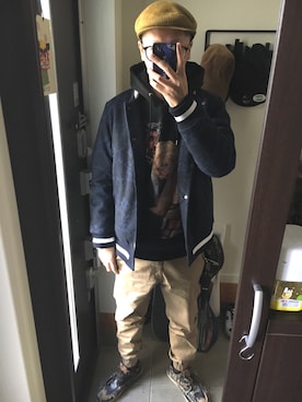 「Back Channel（バックチャンネル）のアイテム（ハンチング/ベレー帽）」を使った、FULLMoon1212!さん（メンズ・173cm）の春コーディネート