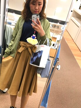 「one way（ワンウェイ）のアイテム（スカート、ブラウン系）」を使った、kichanさん（レディース・161cm）の春コーディネート