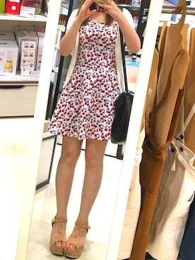 「H&M（エイチ・アンド・エム）のアイテム（ワンピース、ピンク系）」を使った、kichanさん（レディース・161cm）の夏コーディネート