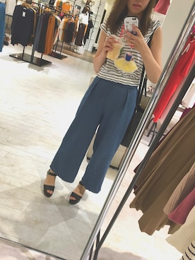 「one way（ワンウェイ）のアイテム（デニムパンツ、ブルー系）」を使った、kichanさん（レディース・161cm）の夏コーディネート