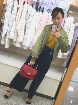 「ショッピング」｜「アイテム（ミリタリージャケット）」を使った、kichanさん（レディース・161cm）の秋コーディネート