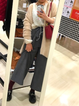 「WEGO（ウィゴー）のWEGO/ビット付きローファー（ローファー、ブラック系）」を使った、kichanさん（レディース・161cm）の冬コーディネート