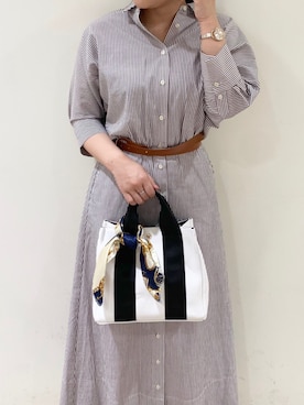 「テチチ(Te chichi)」｜「アイテム（シャツワンピース）」を使った、mina   muroyaさん（レディース・153cm）の春コーディネート