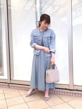 「Te chichi（テチチ）のアイテム（デニムジャケット）」を使った、mina   muroyaさん（レディース・153cm）の春コーディネート