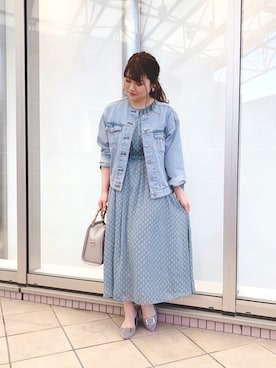 「Te chichi（テチチ）のアイテム（デニムジャケット）」を使った、mina   muroyaさん（レディース・153cm）の春コーディネート