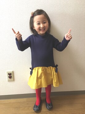 「babygap」｜「アイテム（バレエシューズ）」を使った、ricoooさん（キッズ・90cm）の冬コーディネート