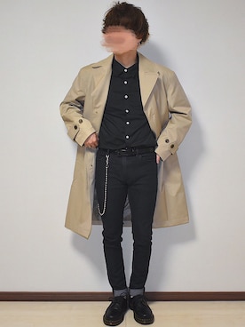 「kutir（クティール）のアイテム（ウォレットチェーン）」を使った、¥u-d@!さん（メンズ・168cm）の冬コーディネート