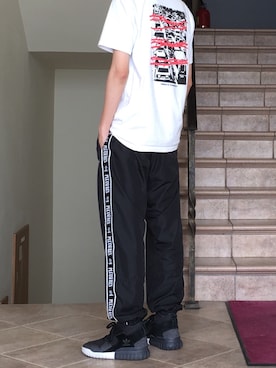 「LMCのアイテム（パンツ）」を使った、kim000さん（メンズ・175cm）の夏コーディネート