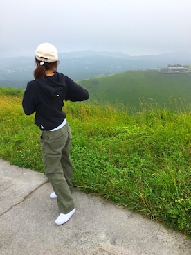 「VISVIM（ビズビム）のアイテム（パーカー）」を使った、tmk_pさん（レディース・163cm）の夏コーディネート