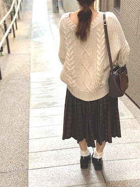 「AG（エージー）のアイテム（バッグ）」を使った、NKさん（レディース・157cm）の冬コーディネート