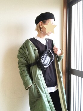 「Alpha Industries（アルファインダストリーズ）のアイテム（ブルゾン）」を使った、てんさん（レディース・157cm）の冬コーディネート