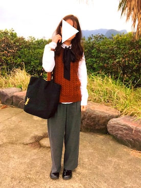 「Daniel Wellington（ダニエルウェリントン）の【Daniel Wellington】レザーバンド３６ＭＭ（アナログ腕時計）」を使った、あかさん（レディース・163cm）の冬コーディネート